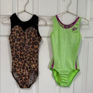 GK (CL) Leopard and Lime Green GK Gymnastics Leotards